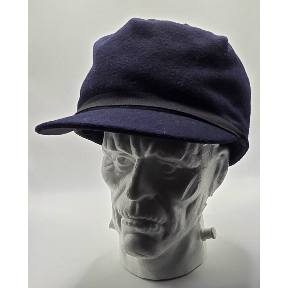 NWT Crown Cap Melton Stockman Cap Dk Blu Wool Blend Winter Hat Size 7 1/8 Canada